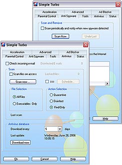 Spyware Protection and Anti-Virus Software Control Settings