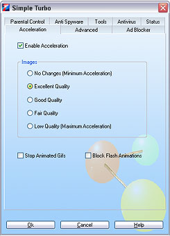 Web Accelerator Control Settings